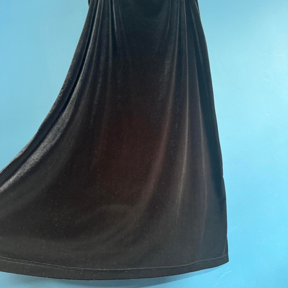 Vintage Black Velvet Maxi Skirt Women's Size XL Made In USA Goth Grunge Whimsy - Picture 3 of 8